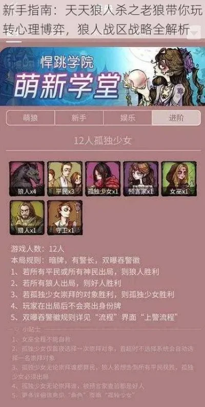 狼人杀进阶指南：策略技巧与心理战术全解析